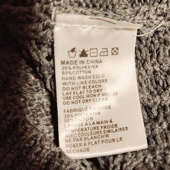 Paper Crane Grey Cable Knit Sweater Women's Medium M Crew Neck Classic Neutral - Picture 6 of 6